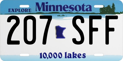 MN license plate 207SFF