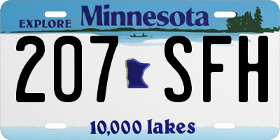 MN license plate 207SFH