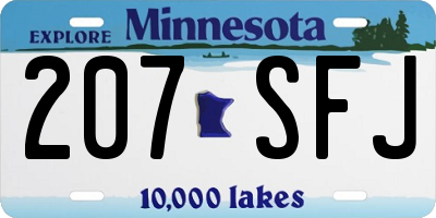 MN license plate 207SFJ