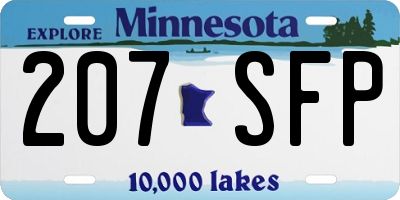MN license plate 207SFP
