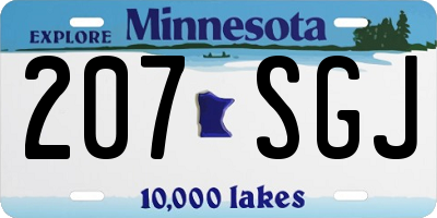 MN license plate 207SGJ