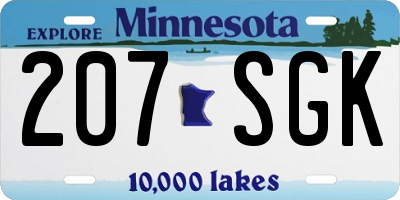 MN license plate 207SGK