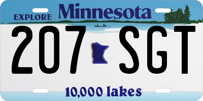 MN license plate 207SGT
