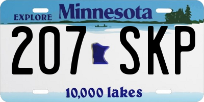 MN license plate 207SKP