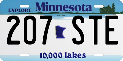 MN license plate 207STE