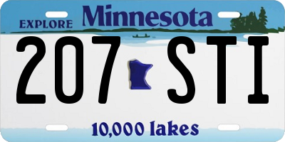 MN license plate 207STI