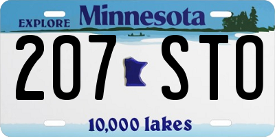 MN license plate 207STO