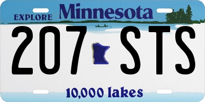 MN license plate 207STS