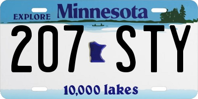 MN license plate 207STY