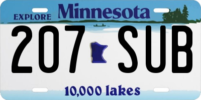 MN license plate 207SUB