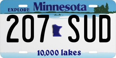 MN license plate 207SUD