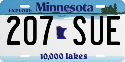 MN license plate 207SUE
