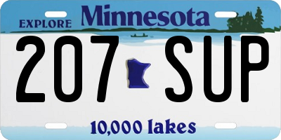MN license plate 207SUP