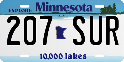 MN license plate 207SUR