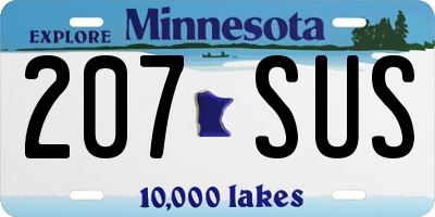 MN license plate 207SUS