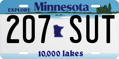 MN license plate 207SUT