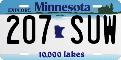MN license plate 207SUW