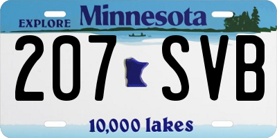 MN license plate 207SVB