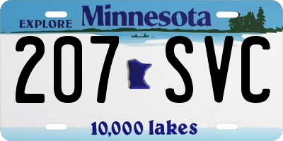 MN license plate 207SVC