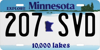 MN license plate 207SVD