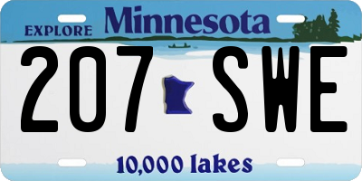 MN license plate 207SWE