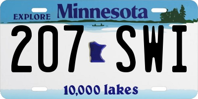MN license plate 207SWI