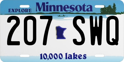 MN license plate 207SWQ