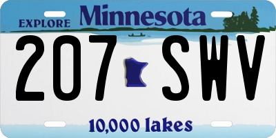 MN license plate 207SWV