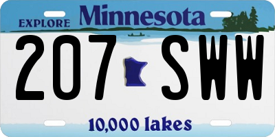 MN license plate 207SWW