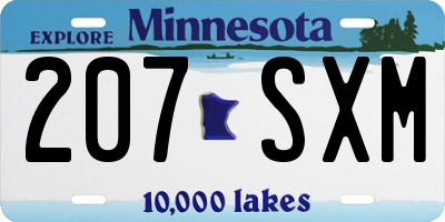 MN license plate 207SXM