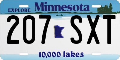 MN license plate 207SXT