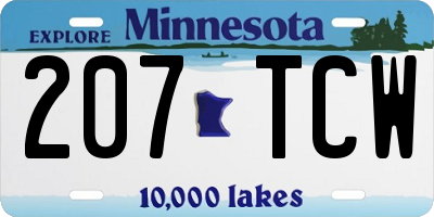 MN license plate 207TCW