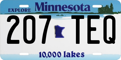 MN license plate 207TEQ