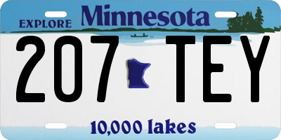 MN license plate 207TEY