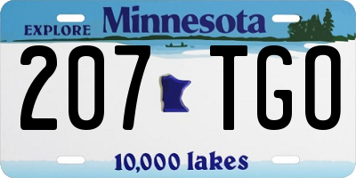 MN license plate 207TGO
