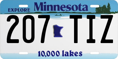 MN license plate 207TIZ