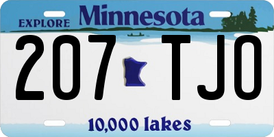 MN license plate 207TJO