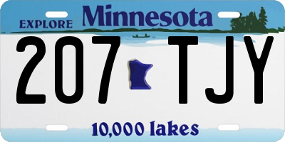 MN license plate 207TJY
