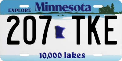 MN license plate 207TKE
