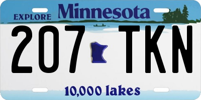MN license plate 207TKN
