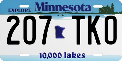 MN license plate 207TKO