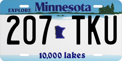 MN license plate 207TKU