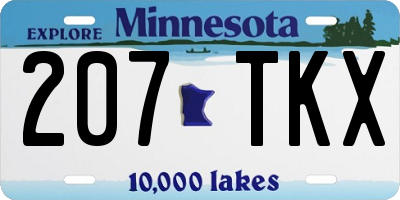 MN license plate 207TKX