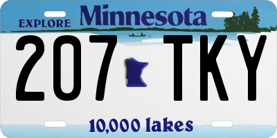 MN license plate 207TKY