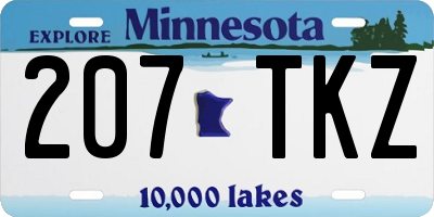 MN license plate 207TKZ