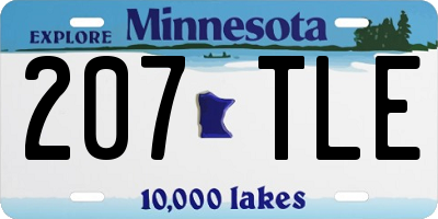 MN license plate 207TLE