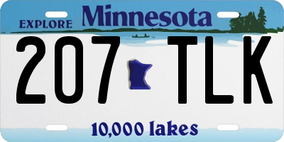 MN license plate 207TLK