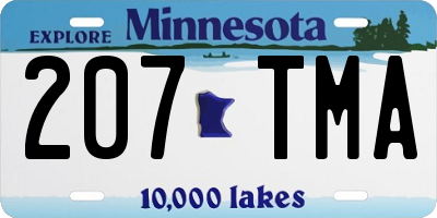 MN license plate 207TMA