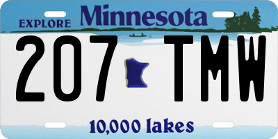 MN license plate 207TMW