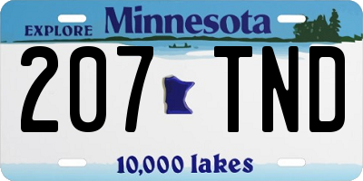 MN license plate 207TND